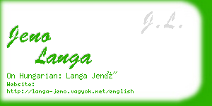 jeno langa business card